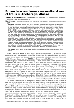 Brown bear and human recreational use of trails in Anchorage, Alaska
