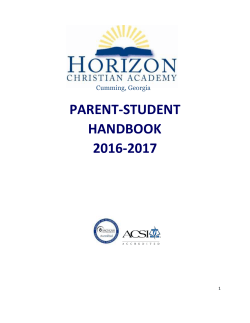 Parent-Student Handbook - Horizon Christian Academy