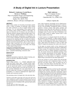 A Study of Digital Ink in Lecture Presentation