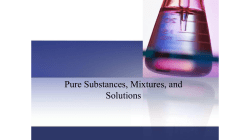 Pure Substances, Mixtures, and Solutions