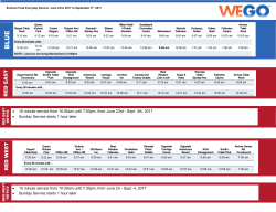 June 23 - September 4 Route Schedule