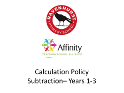 Calculation Policy Subtraction&ndash; Years 1-3