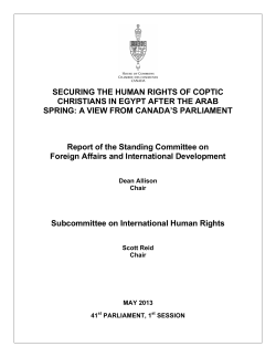 SECURING THE HUMAN RIGHTS OF COPTIC CHRISTIANS IN
