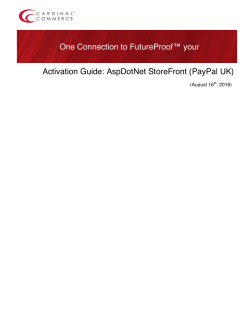 Activation Guide: AspDotNet StoreFront (PayPal UK) One