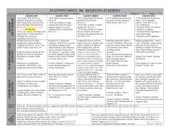 PLANNING SHEET for BELIEVING IN HORSES
