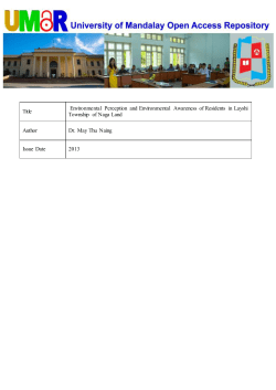 Title Environmental Perception and Environmental Awareness of