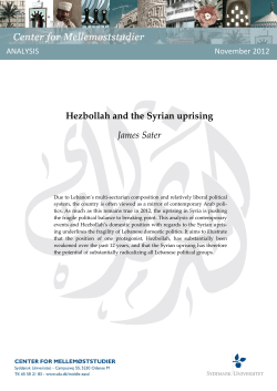 Hezbollah and the Syrian uprising James Sater