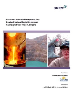 Hazardous Materials Management Plan Dundee Precious