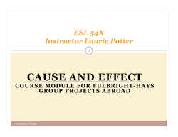 Cause and Effect Writing