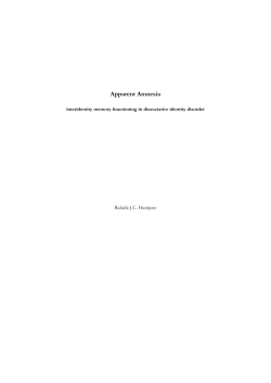 Apparent Amnesia - Utrecht University Repository