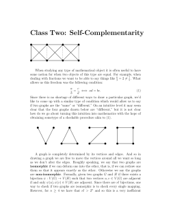 Class Two: Self-Complementarity