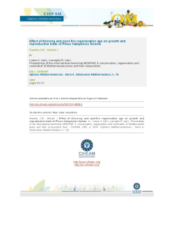 EFFECT OF THINNING AND POST-FIRE REGENERATION AGE ON