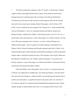 1 1. The Russian nationalist composers of the 19th century, or the