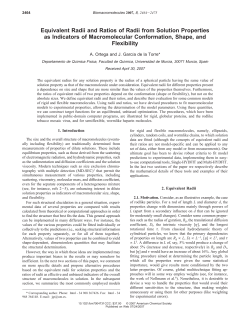 Equivalent Radii and Ratios of Radii from Solution Properties as