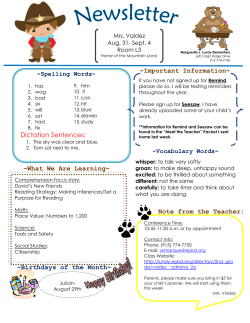 Dictation Sentences - Lundy Elementary School