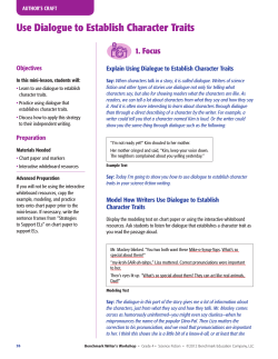 Use Dialogue to Establish Character Traits