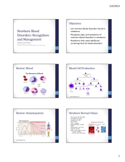 Newborn Blood Disorders: Recognition and Management