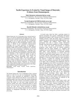 Tactile Experience Is Evoked by Visual Image of Materials: Evidence