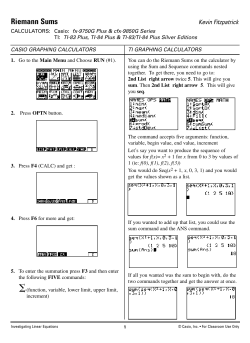 Riemann Sums - Casio Education