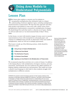 9 Using Area Models to Understand Polynomials Lesson Plan