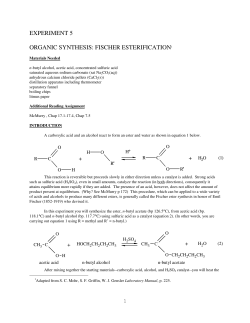 experiment 5 organic synthesis: fischer esterification1