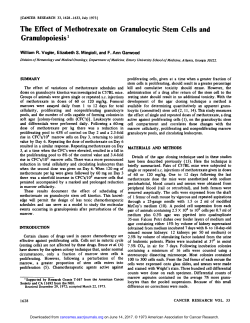 The Effect of Methotrexate on Granulocytic Stem