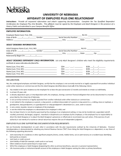Affidavit of Employee Plus One Relationship