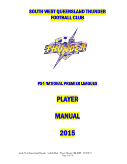 SWQ Thunder NPL Player Handbook 2015