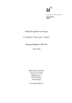 Ordered Algebras and Logic