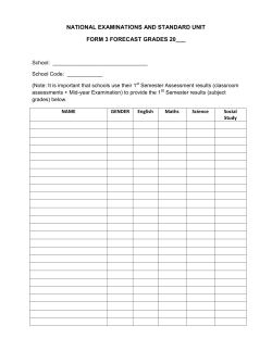 NATIONAL EXAMINATIONS AND STANDARD UNIT FORM 3