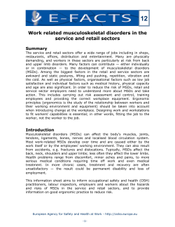 MSDs in the service and retail sectors