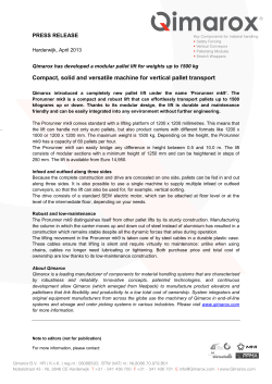 2013-04-15 Qimarox has developed a modular pallet lift for weights