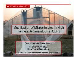 Modification of Microclimates in High Tunnels: A case study at CEFS