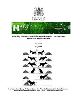 Feeding Lincoln: multiple benefits from considering food as a local