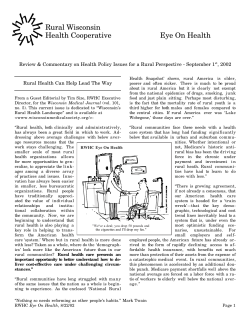 Rural Wisconsin Health Cooperative Eye On Health