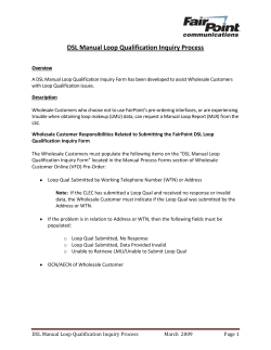 DSL Manual Loop Qualification Inquiry Process