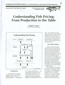 From Production to the Table - Maryland Sea Grant