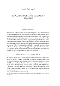 Toward Models of socialisT realisM