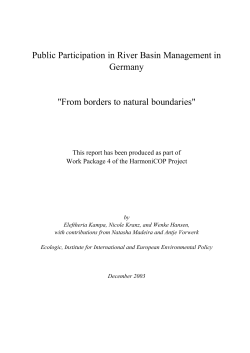 Public Participation in River Basin Management in Germany "From