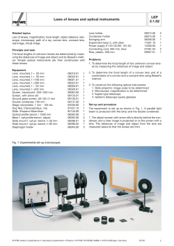LEP 2.1.02 Laws of lenses and optical instruments