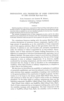 PREPARATION AND PROPERTIES OF SOME COMPOUNDS IN