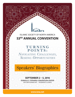 Speakers` Biographies - Islamic Society of North America
