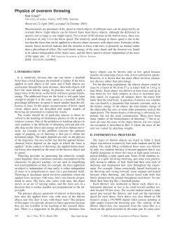 Physics of overarm throwing