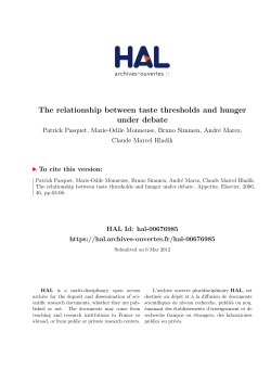 The relationship between taste thresholds and hunger under