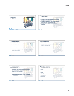 Objectives Assessment Assessment Assessment Physics terms