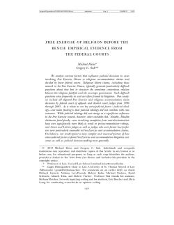 FREE EXERCISE OF RELIGION BEFORE THE BENCH: EMPIRICAL