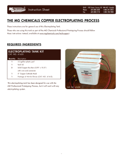 The MG CheMiCals Copper eleCTroplaTinG proCess