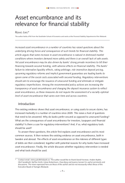 Asset encumbrance and its relevance for financial stability
