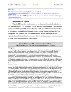 Designated ELD Vignette