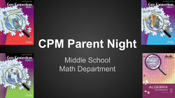 CPM Parent Night